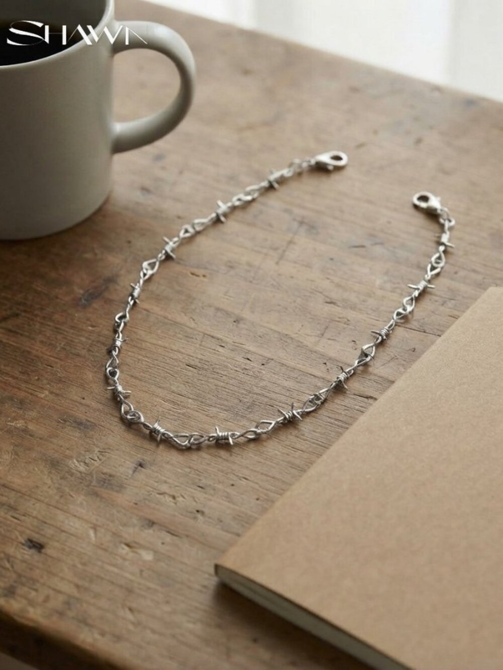 Mens Barbed Wire Chain Necklace